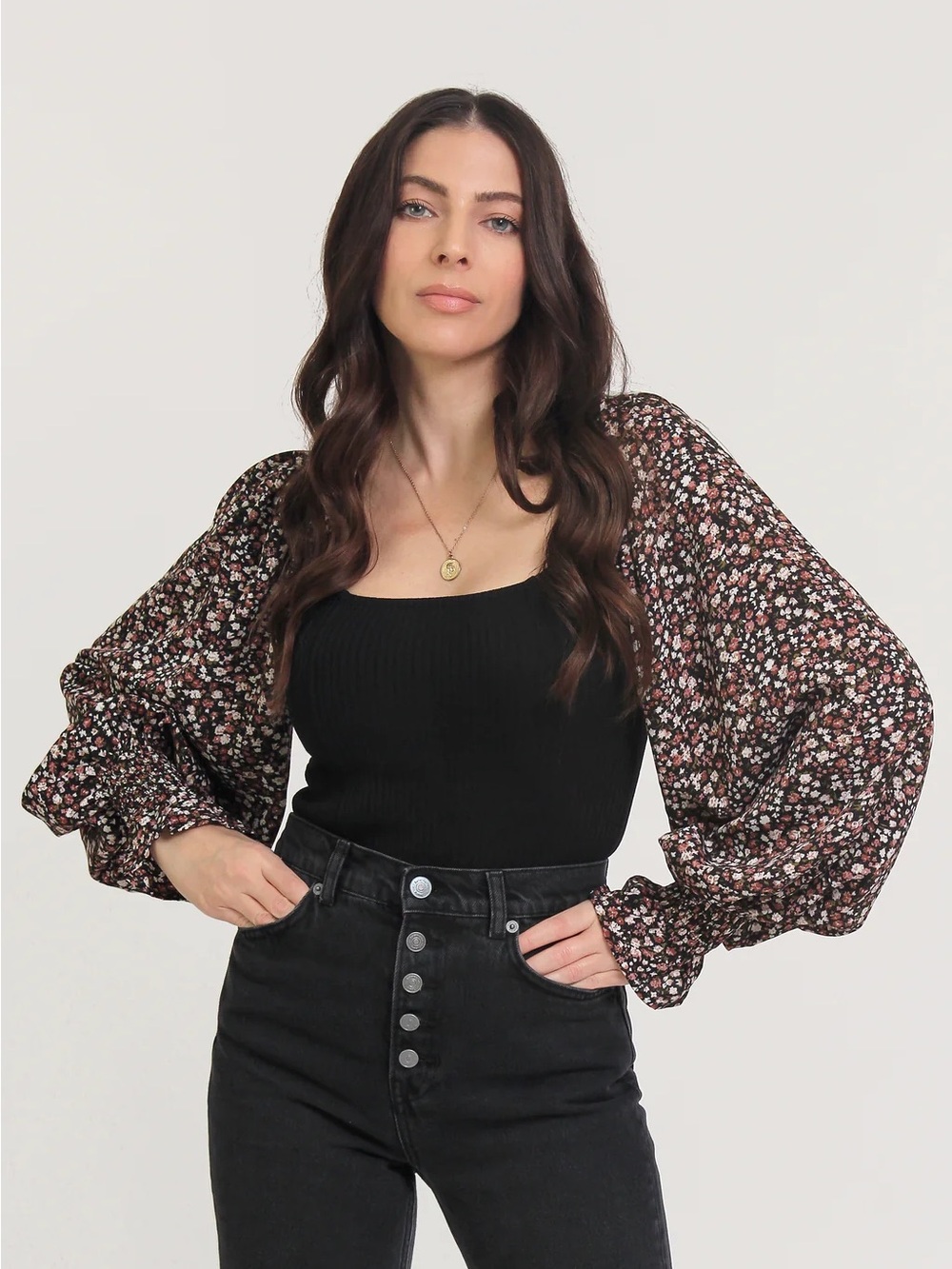 Floral Long Sleeved Bodysuit